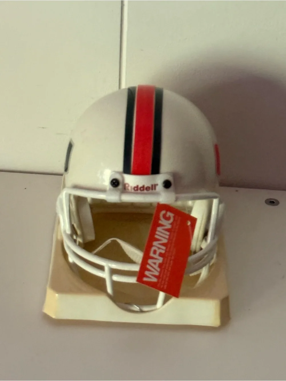 White Miami Hurricanes Mini Football Helmet